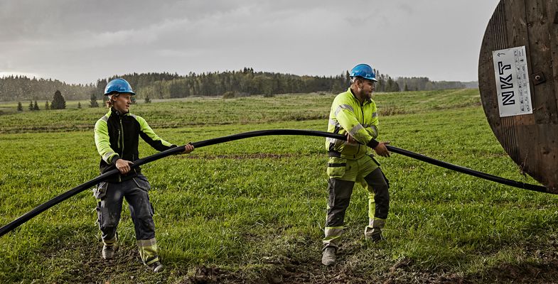 Cable laying in Avesta, Sweden