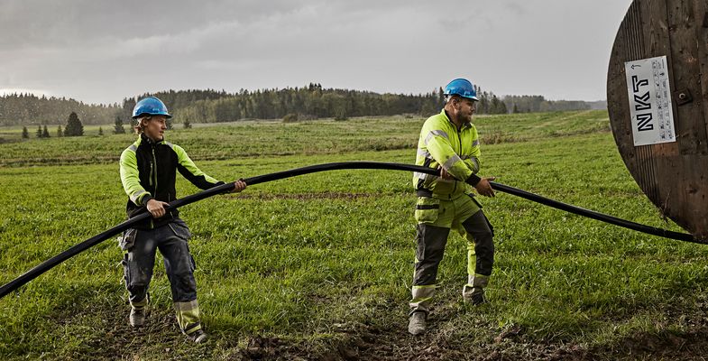 Cable laying in Avesta, Sweden