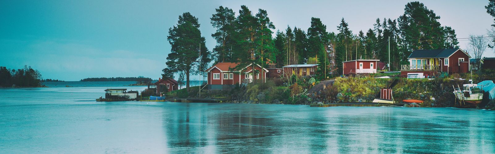 Nordic nature, island and lake