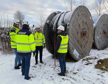 cable drums outdoor snow employees