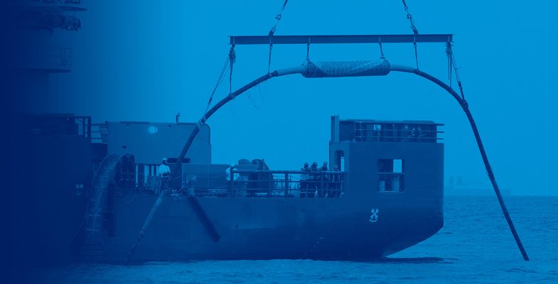 HV joint installation for offshore cable from cable laying vessel at sea