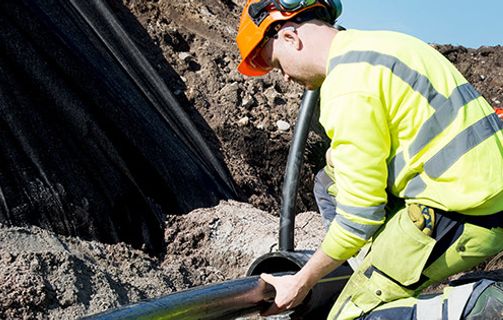 Installer repairing a cable